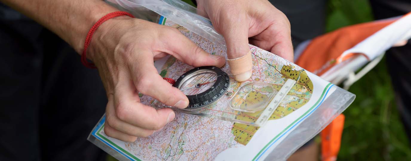 Orienteering with a compass and map