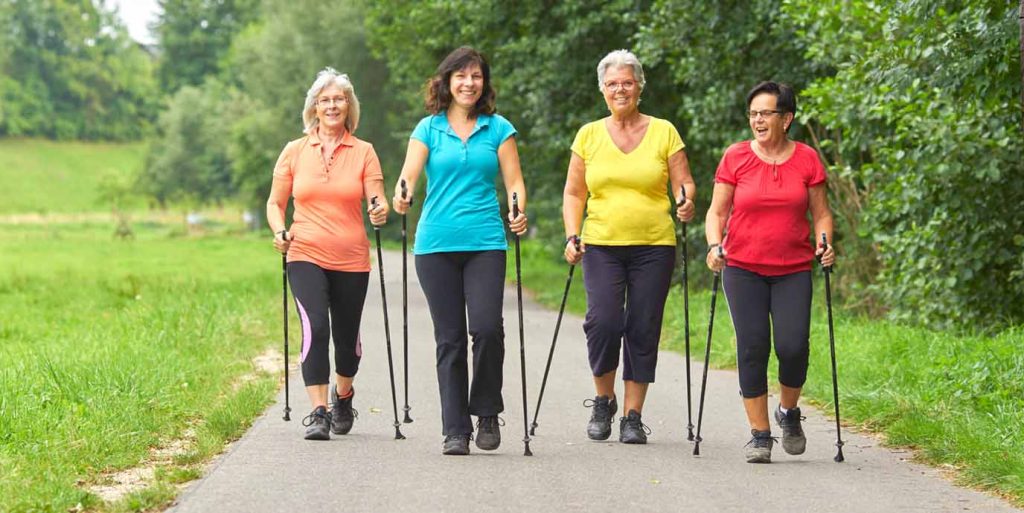 Nordic walking in a group