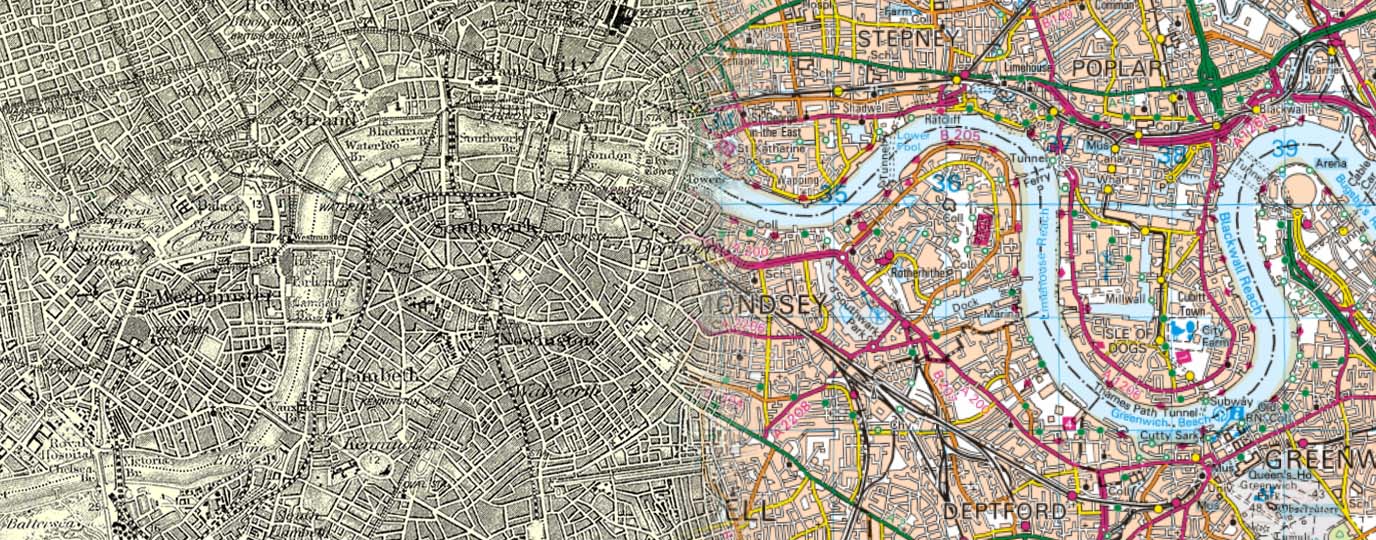 London Historical to Modern Map