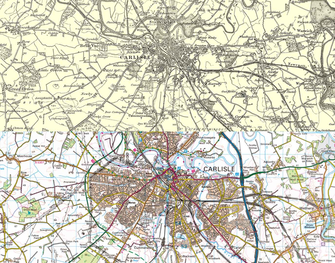 Side by Side Maps: Historical and Modern Britain | OS GetOutside