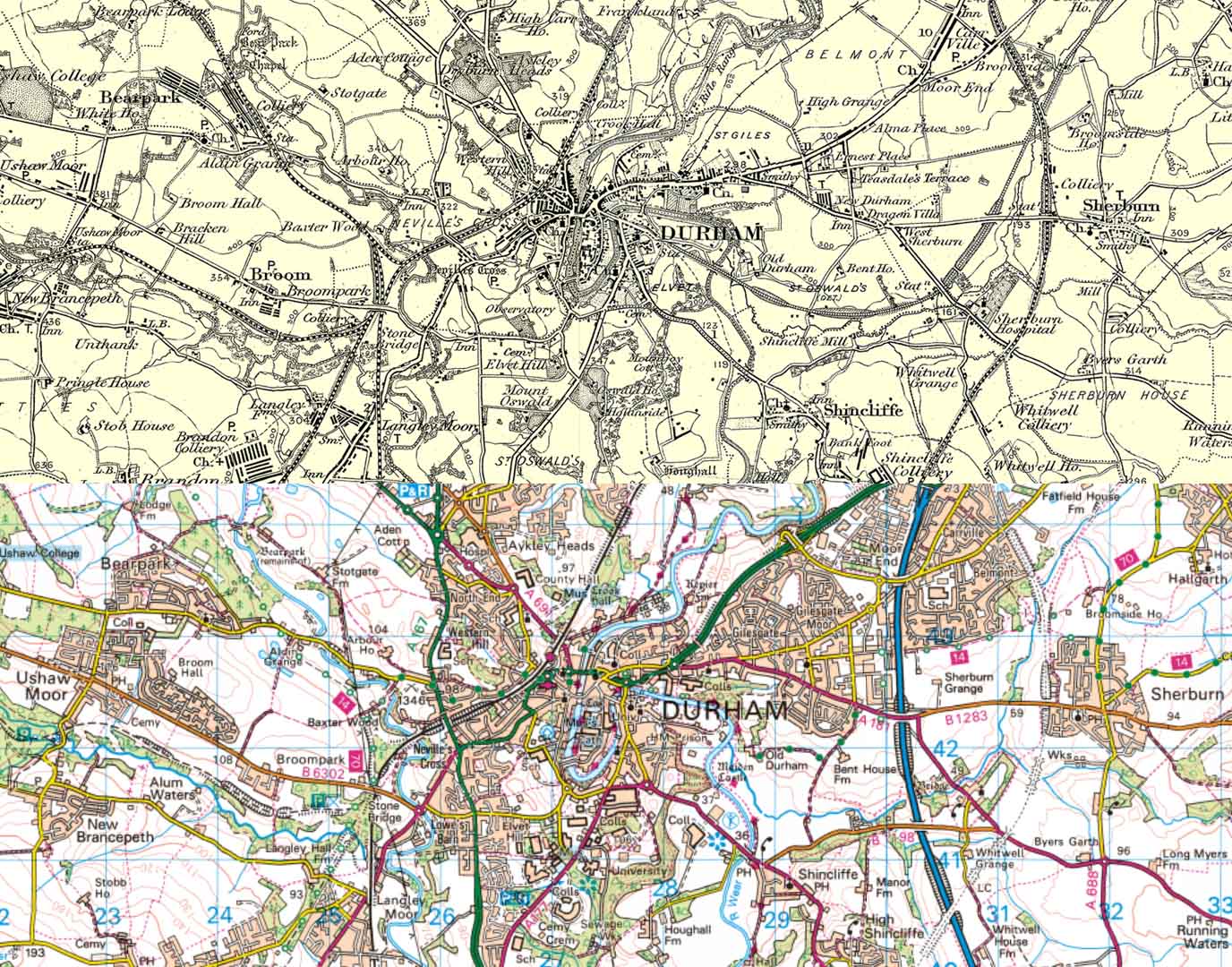 Side by Side Map - Durham