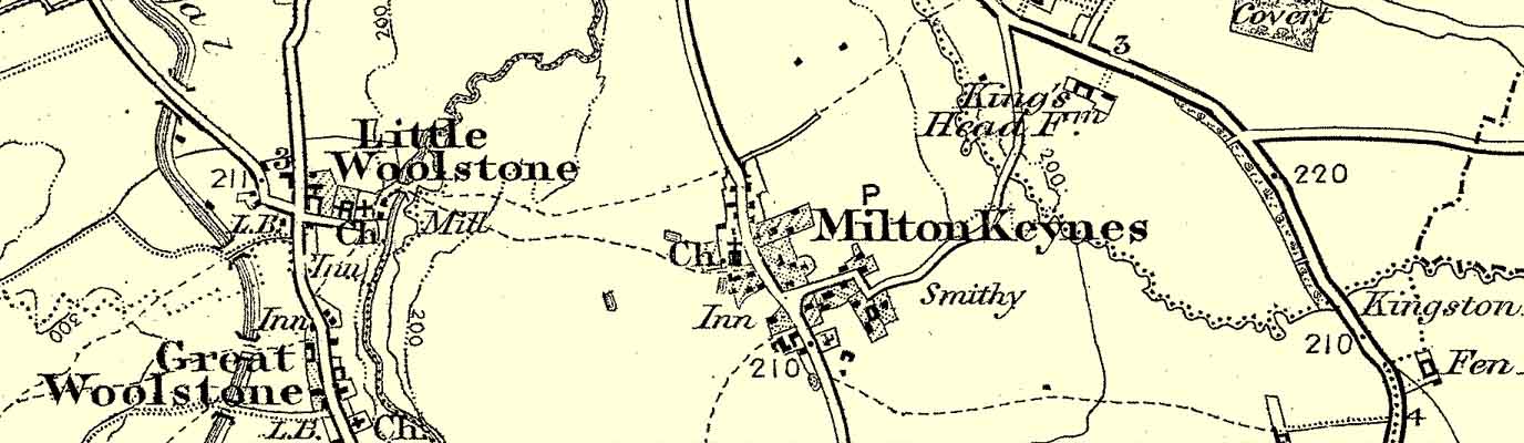 Vintage Milton Keynes Map Title