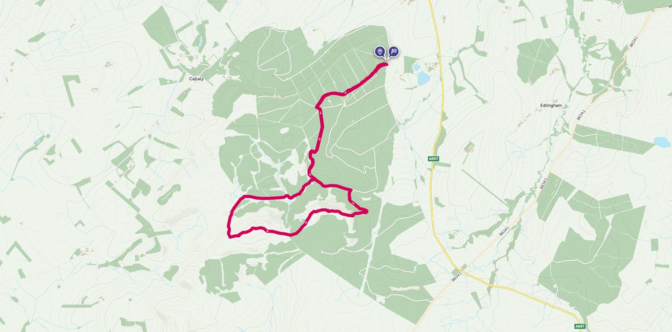 Treehouses walking route map.
