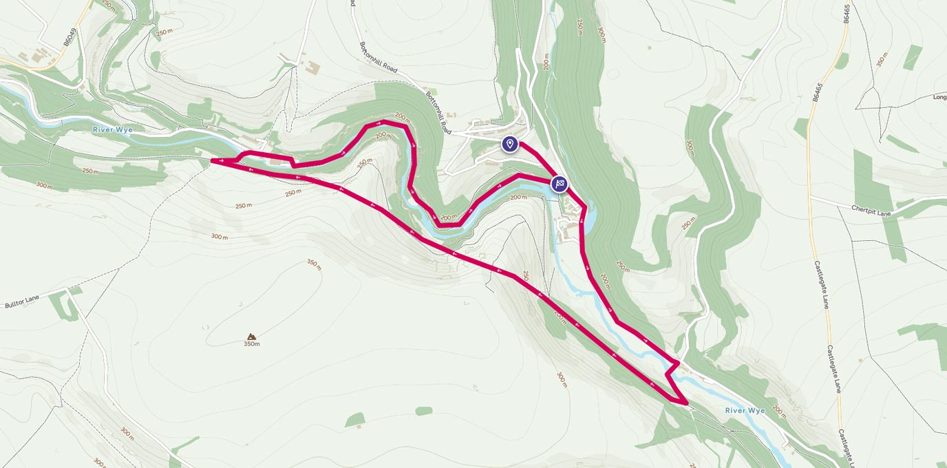 Cressbrook route map