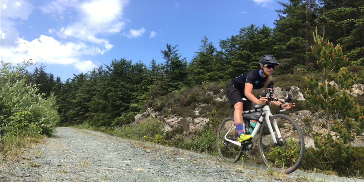 Nicole riding the Kintyre Way