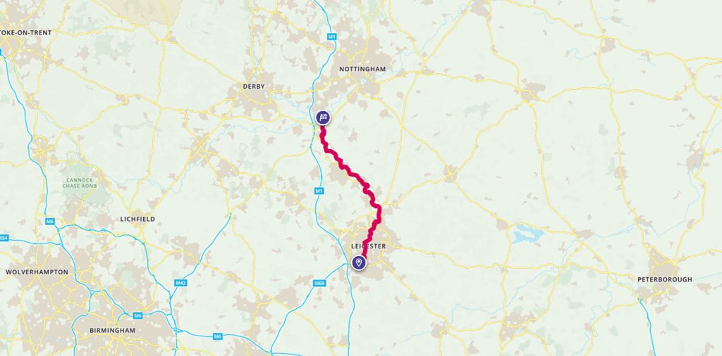 Leicester to Newark paddleboarding route