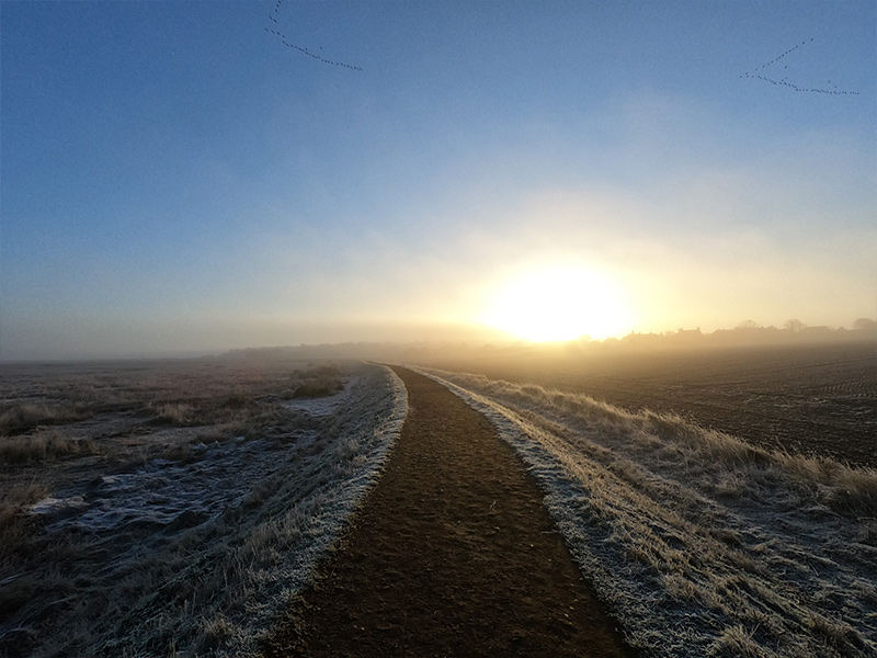 A sunrise from the path at Morston