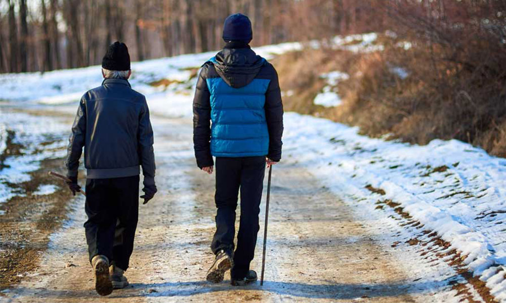father and son walking 1000 miles