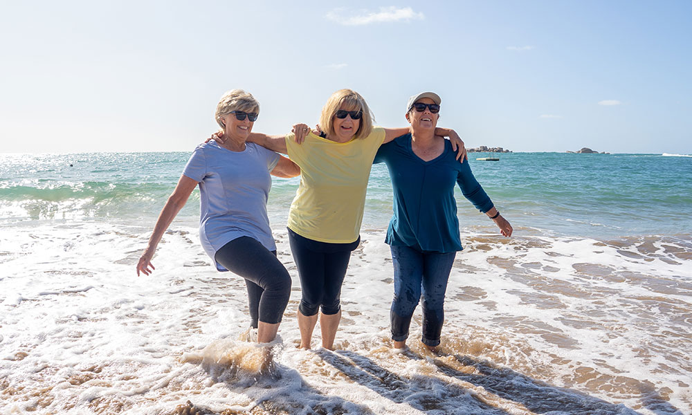 women in the sea