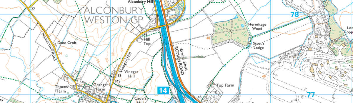 Roman road OS Map