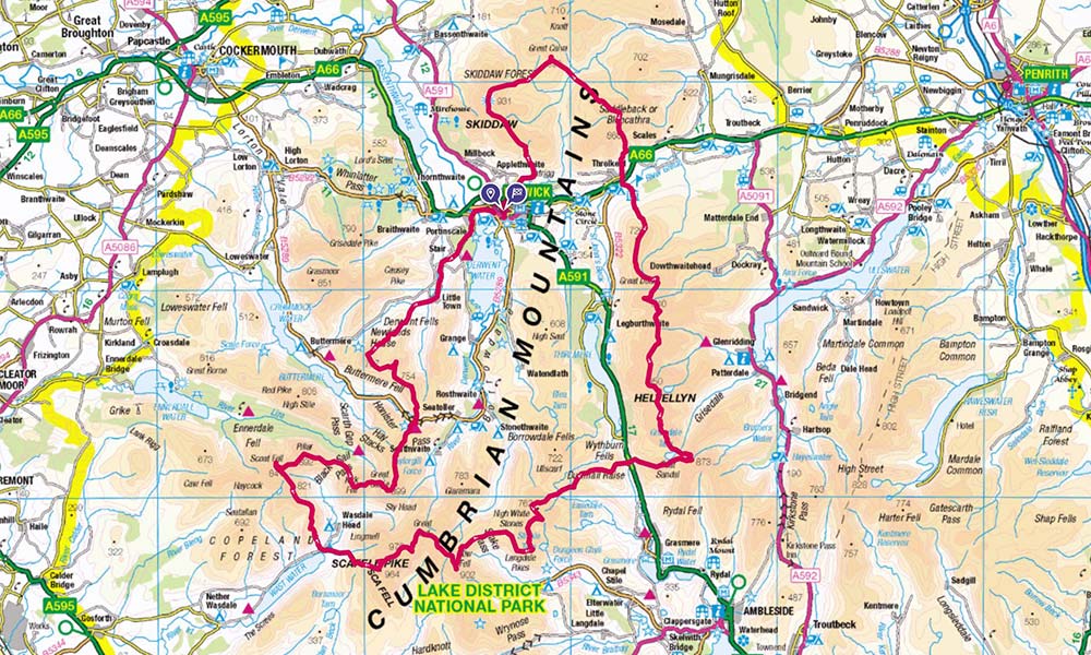 Bob Graham Round Route Map