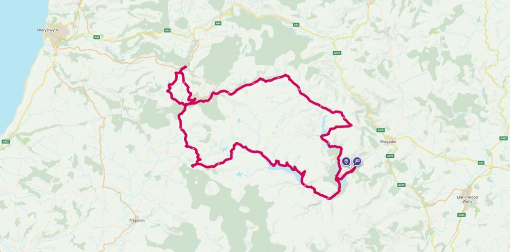 Biking in the Elan Valley, Wales route