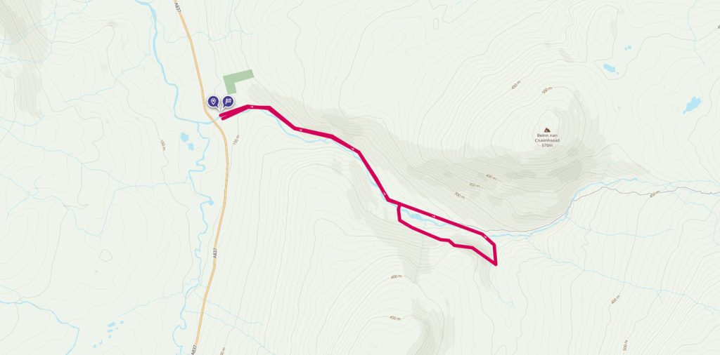 Bone Caves walking route map line