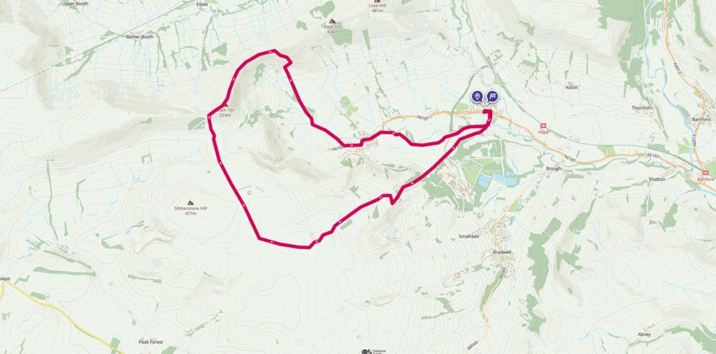 Hope Mam Tor route line