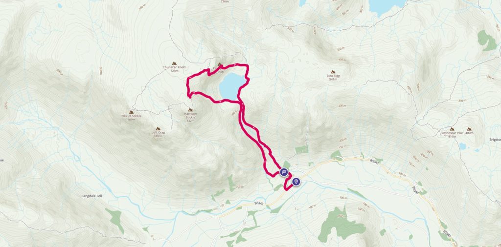 Jack’s Rake Scramble route on map