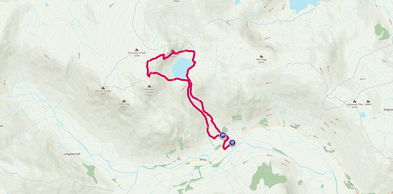 Jack’s Rake Scramble route on map