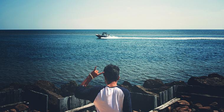 Looking out over the sea