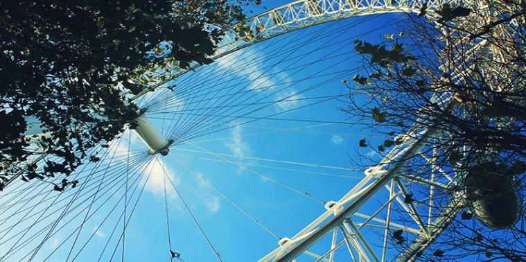 The London eye from below