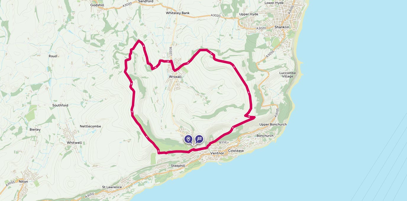 Isle of Wight walk route map