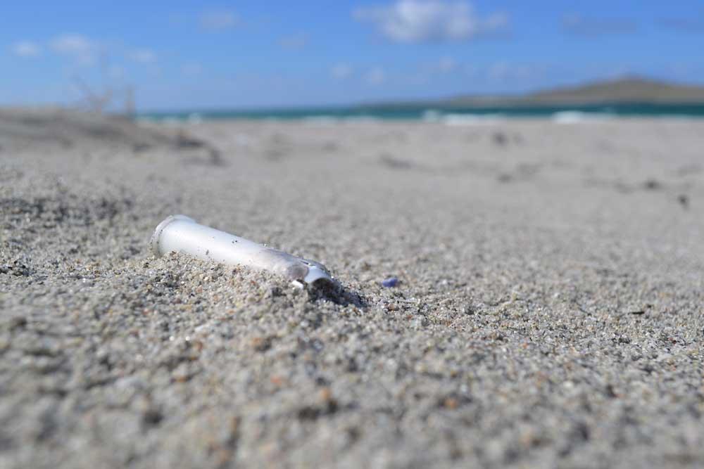 Plastic waste on the beach