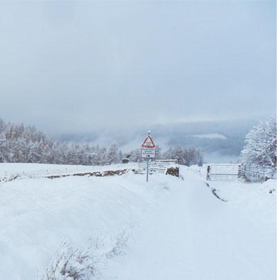 Heavy snow on a minor road