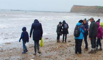 A group of amateur fossil hunters