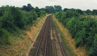 Railway line seen from above