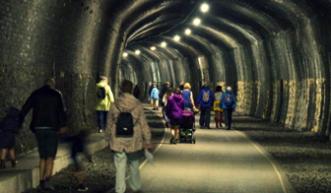 Walking to the service