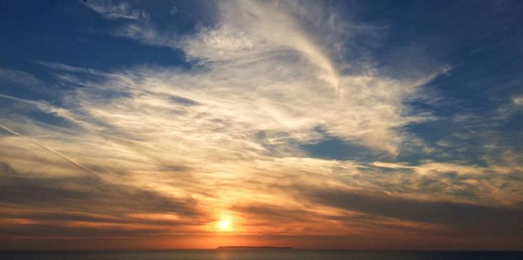 Sunset over lundy island