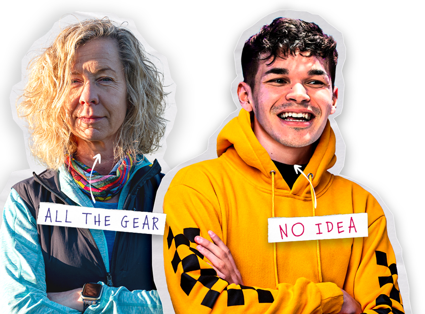 Person 1: All the gear | Person 2: No Idea