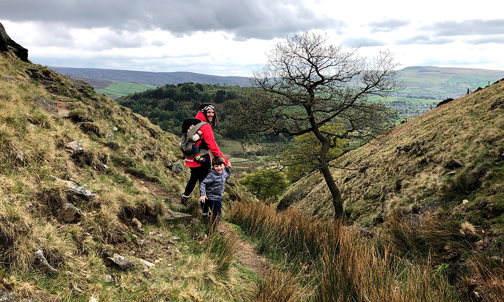Suzanne out walking with her two boys
