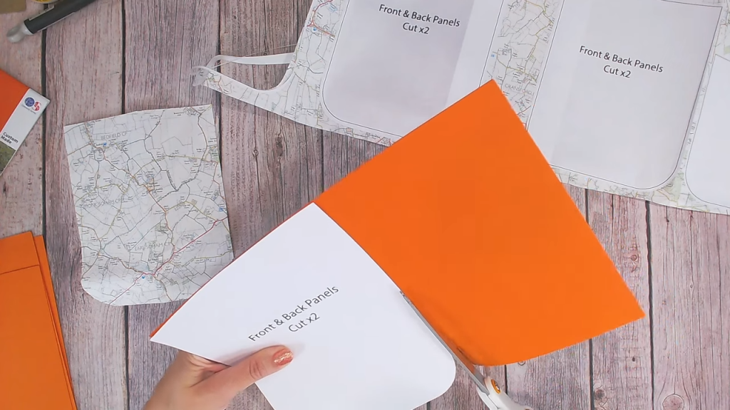 cutting some orange cardstock