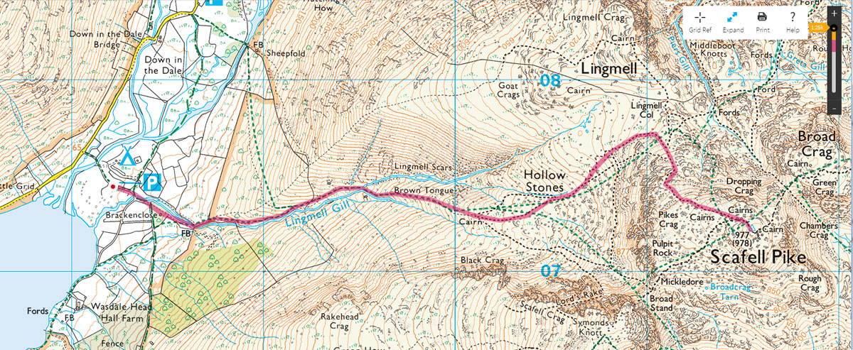 Planning a walking route in OS Maps