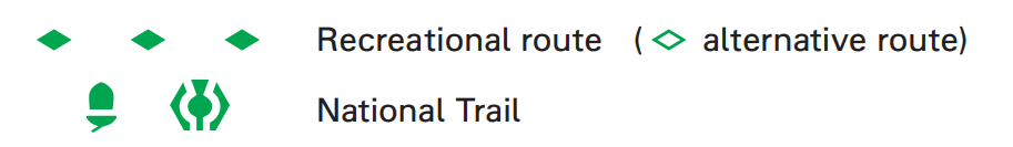 green diamond paths on os maps