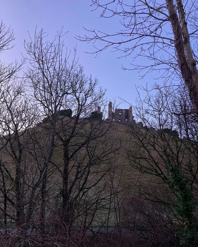 Sunrise at Corfe Castle