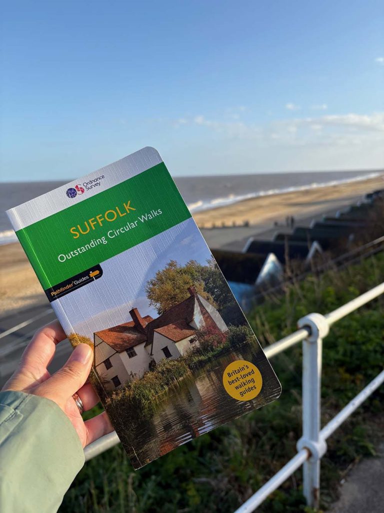 Southwold beach with walking guidebook