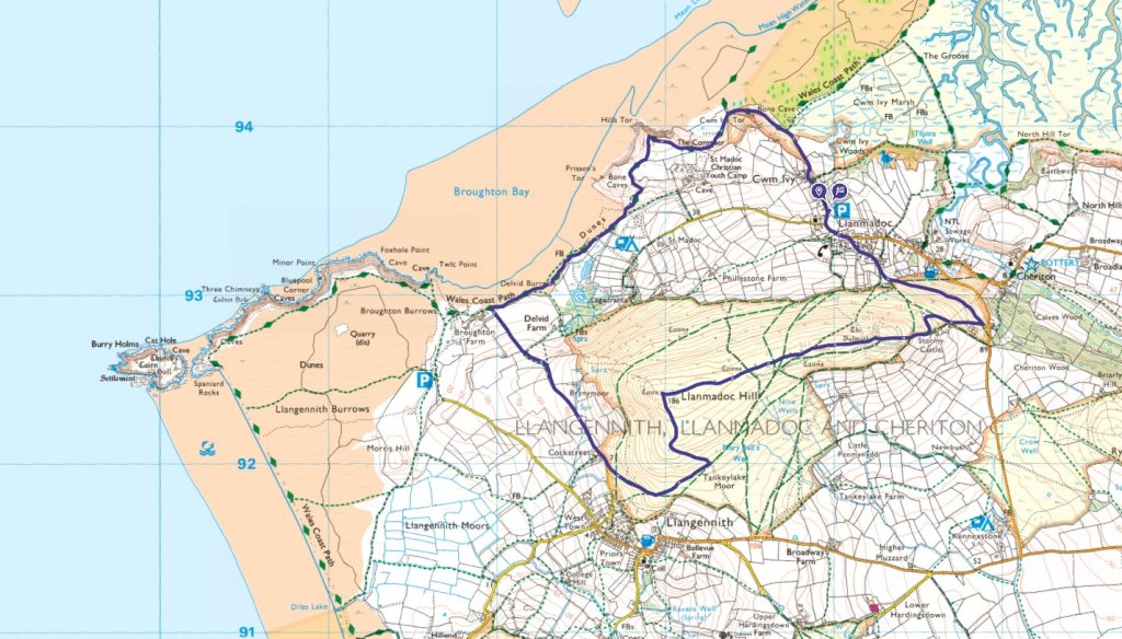 llanmadoc circular walk map