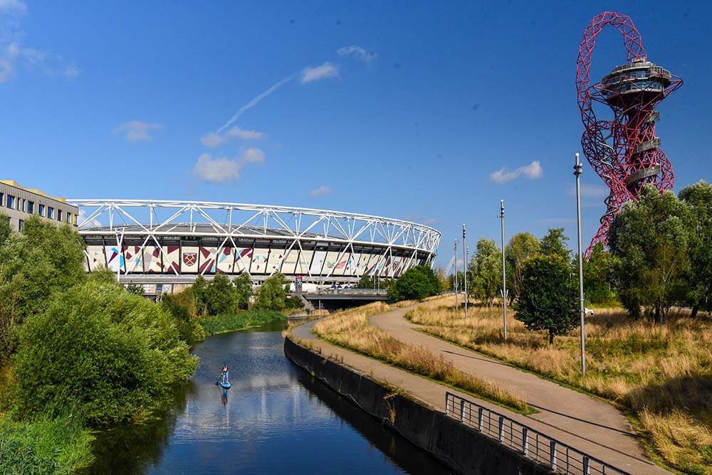 Limehouse Cut and Olympic Stadium