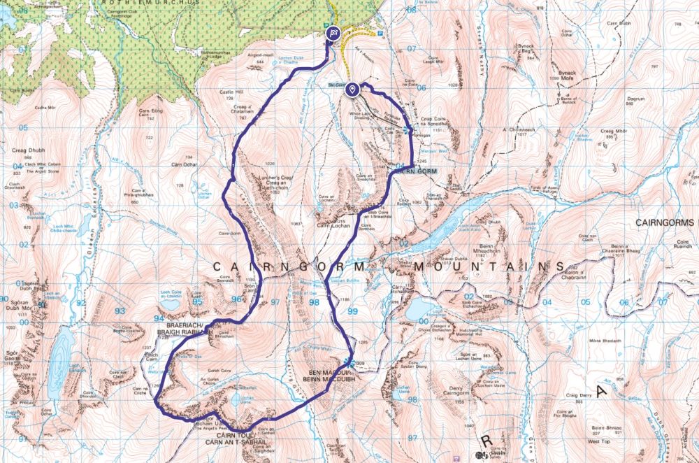 cairngorms 4000 route map