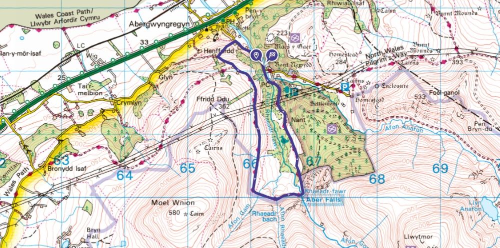 aber falls circular route os maps
