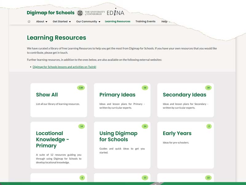 Digitmap for schools webpage screenshot