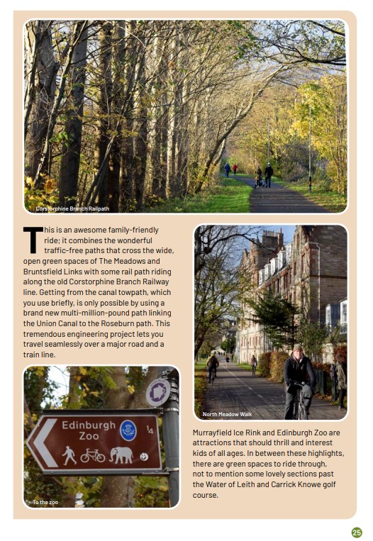 Edinburgh cycling guide book page