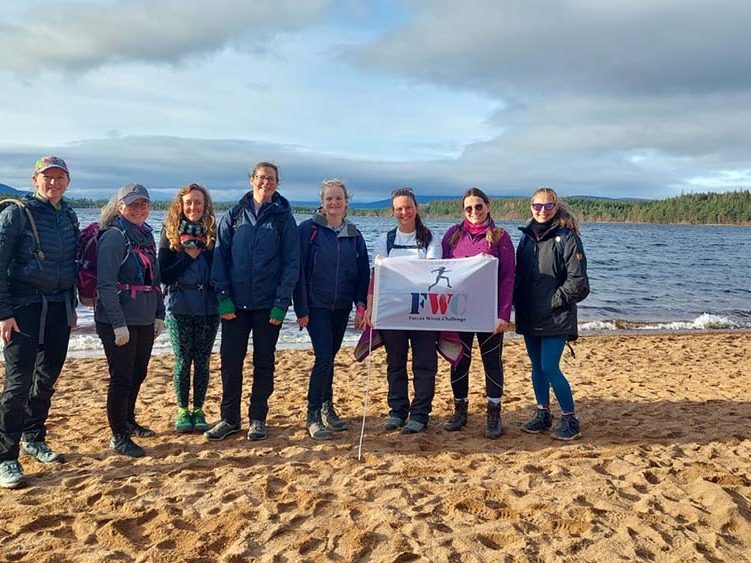 Group of women from FWC by loch Morlich