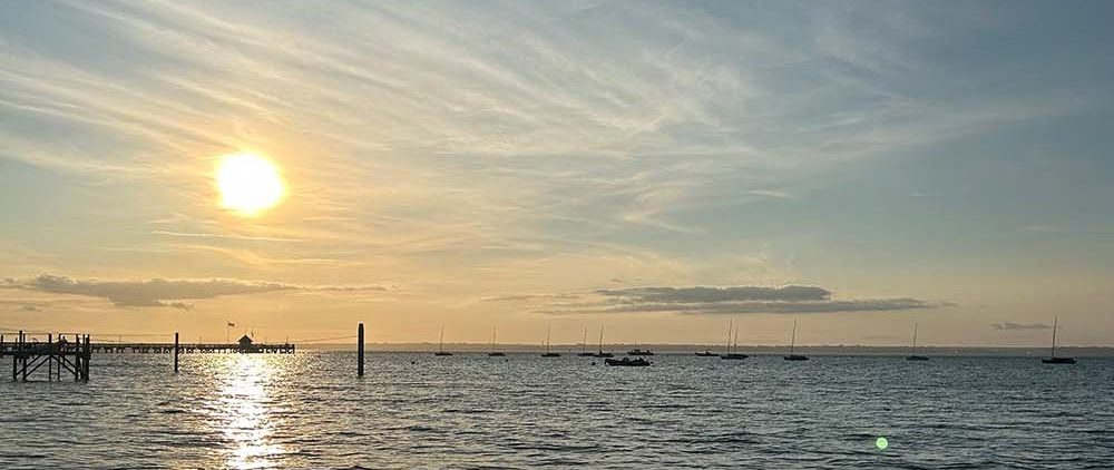 Isle of Wight Walking Guidebook Review - sunset from yarmouth