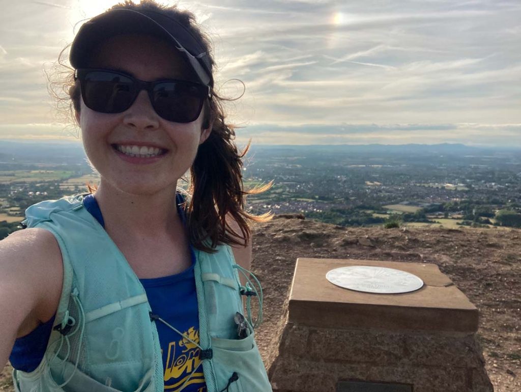 Nicole Frith at the top of a hill