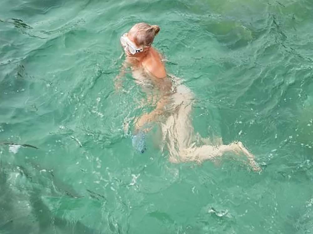 Skinny dipping at Gara Rock 