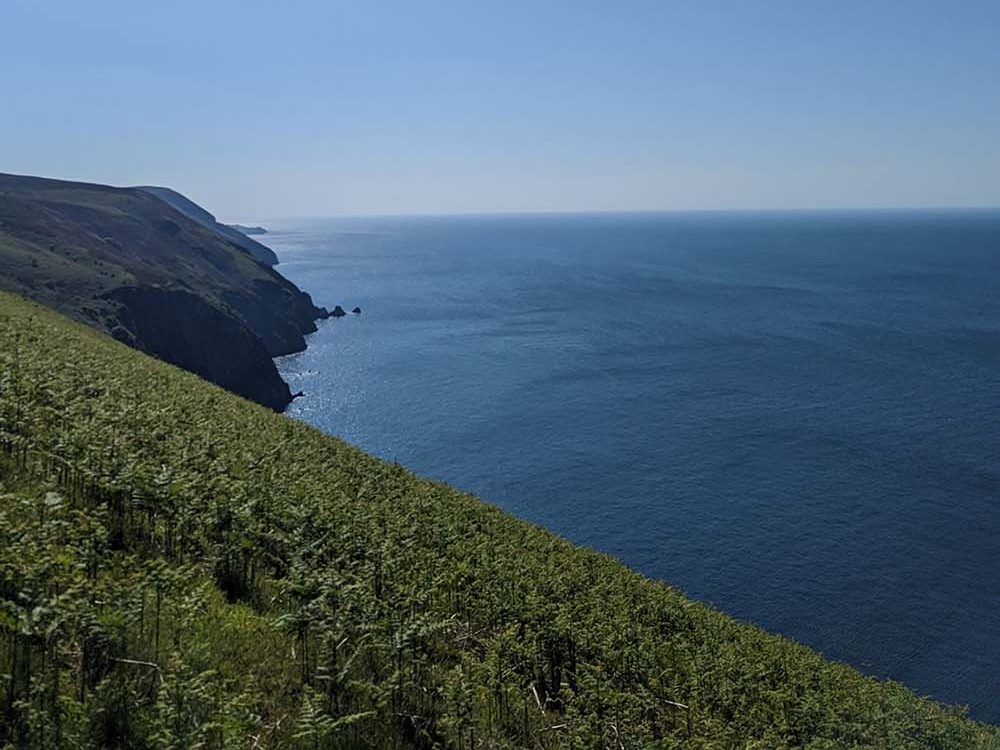 views from the coast path to heddon's mouth