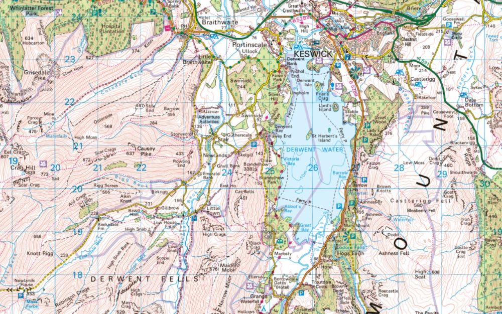 footpath map derwent water