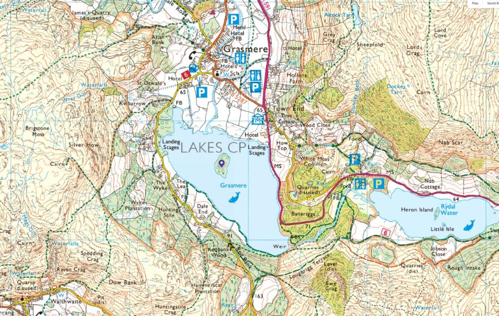 grasmere map footpaths
