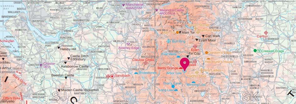 Ancient Britain Map - Arbor Low